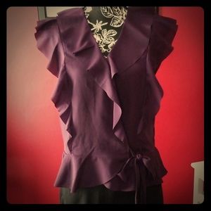 Small Dark Purple wrap sleeveless top
